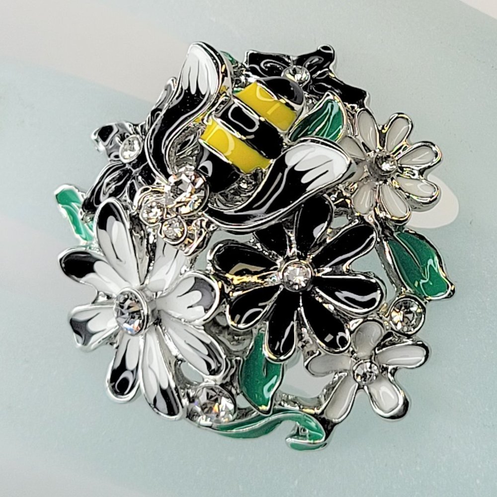 Floral Ring, Stretch Ring Enamel Multi Dimensional -NEW !